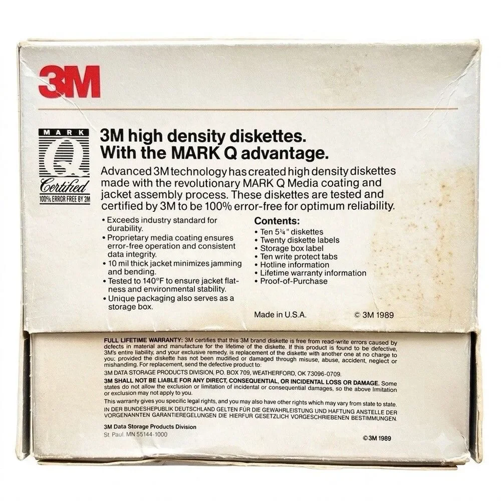 3m And Sony Vintage floppy discs Double sided Double Density